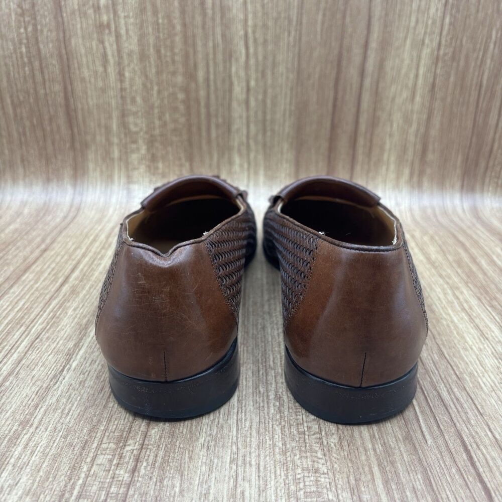 Mezlan COZUMEL Cognac Brown Tassel Woven Men's Size 9 M Dress Shoe Loafer - Picture 2 of 9